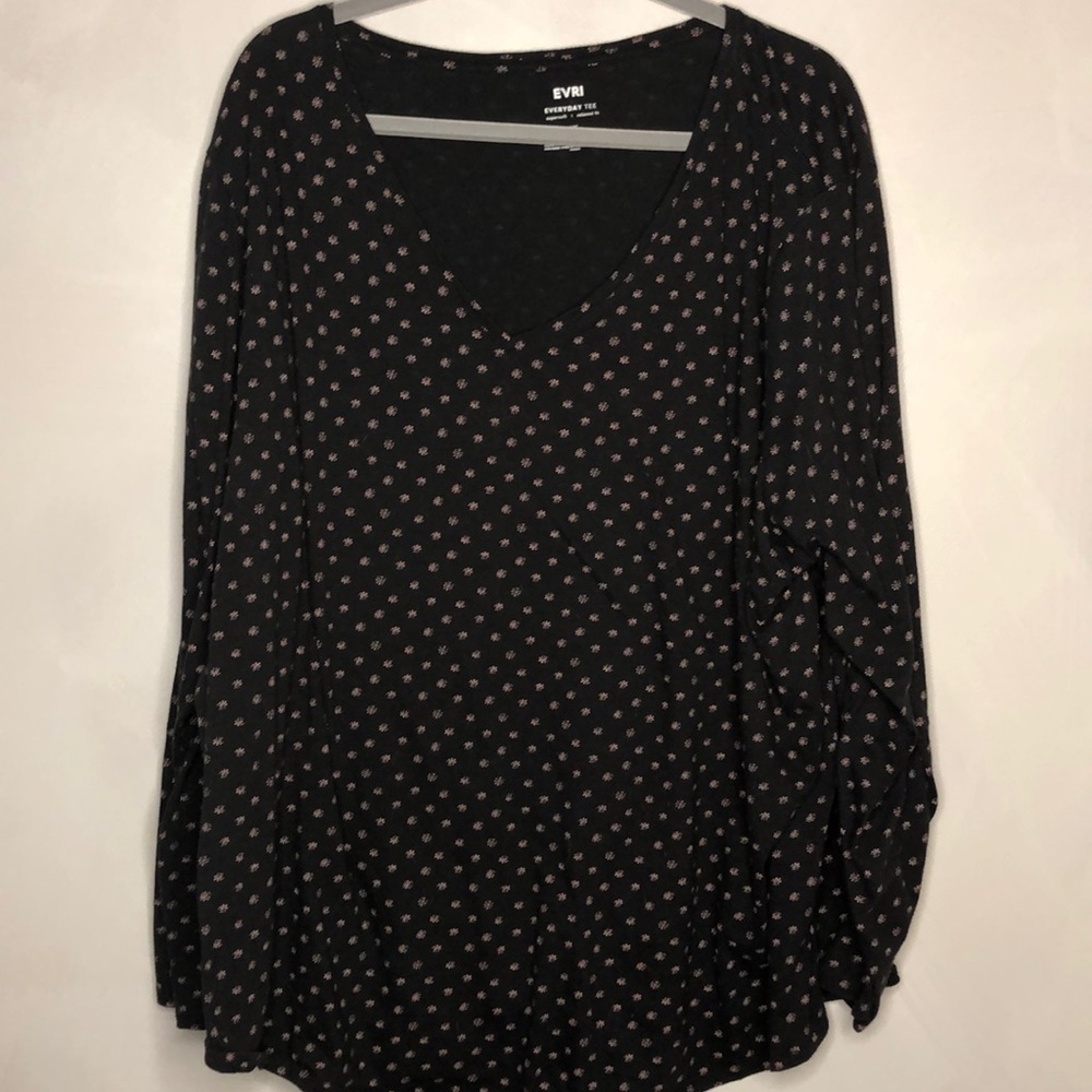 EVRI 4X Black and Pink Long Sleeve Top